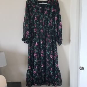 maxi floral sheer dress